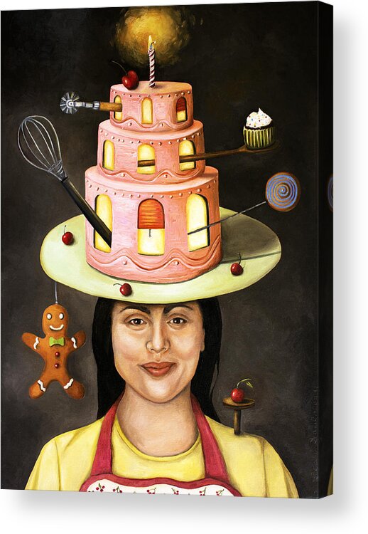 Baker Acrylic Print featuring the painting The Baker by Leah Saulnier The Painting Maniac