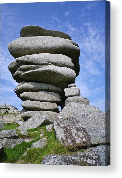 Cheesewring Acrylic Print featuring the photograph The Cheesewring Bodmin Moor by Richard Brookes