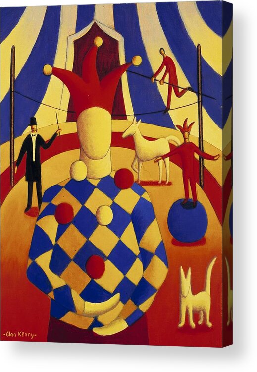 Circus Acrylic Print featuring the painting The circus blind juggler by Alan Kenny