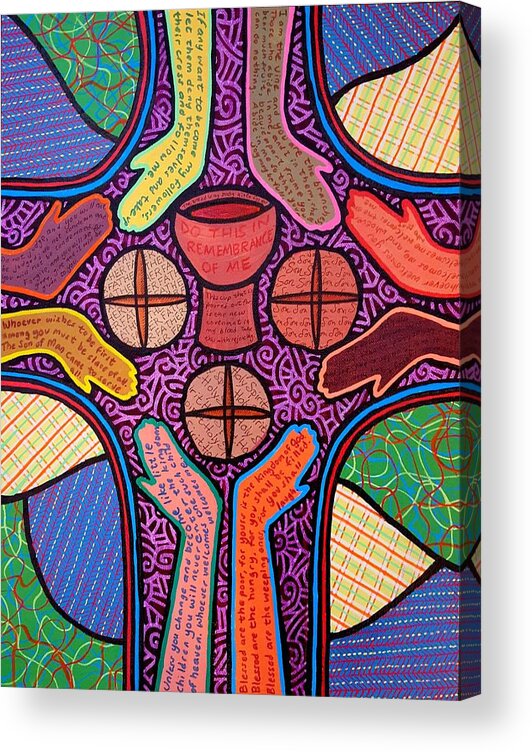 Cross Acrylic Print featuring the painting The Cross Beckons by Jim Harris