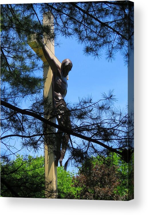 Cross Acrylic Print featuring the photograph The Cross in the Woods by Keith Stokes