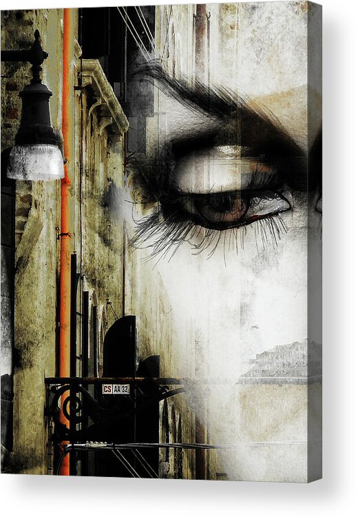 Eye Acrylic Print featuring the photograph The eye and the street light by Gabi Hampe