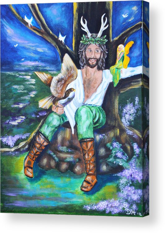 Faery Acrylic Print featuring the painting The Faery King by Diana Haronis