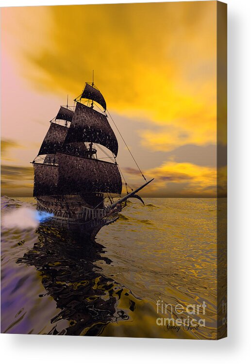 The Flying Dutchman Acrylic Print featuring the painting The Flying Dutchman by Corey Ford