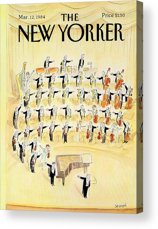 Triangle Acrylic Print featuring the photograph The New Yorker Cover - March 12th, 1984 by Jean-Jacques Sempe
