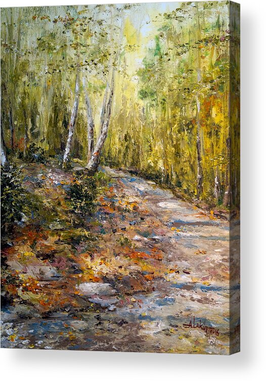 Trees Acrylic Print featuring the painting The Path by Alan Lakin