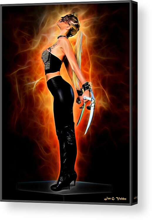 Fantasy Acrylic Print featuring the painting The Rise Of A Heroine by Jon Volden