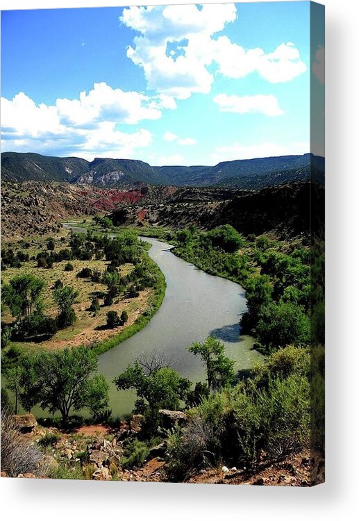 New Mexico Acrylic Print featuring the photograph The River Chama At Red Rocks by Sian Lindemann