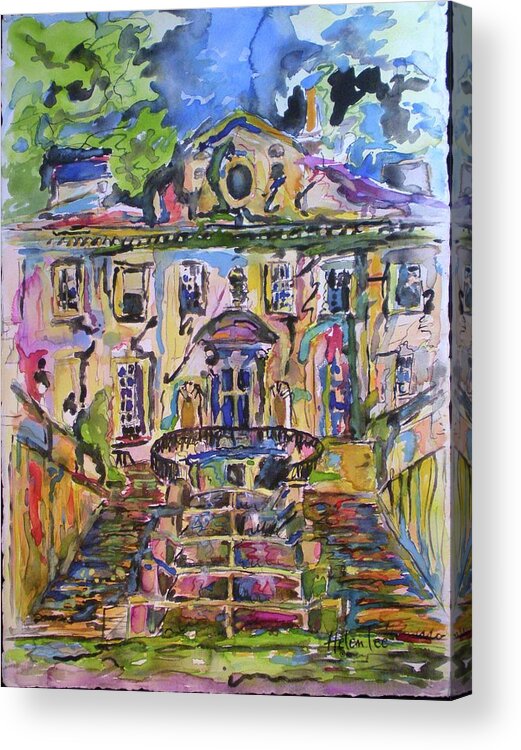 Impressionist Acrylic Print featuring the painting The Swan House by Helen Lee