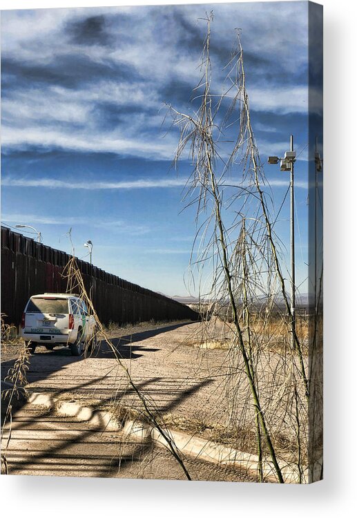 Us-mexico Border Wall Acrylic Print featuring the photograph The Wall by Tatiana Travelways