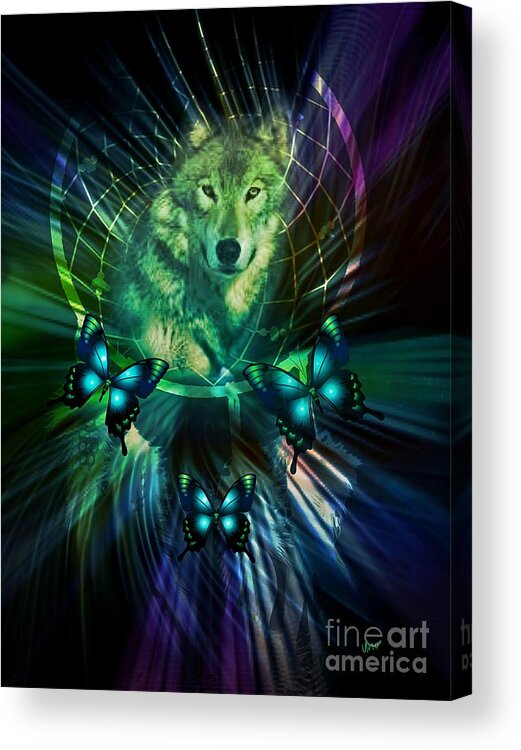 The Wolf Within Acrylic Print featuring the digital art The Wolf Within by Maria Urso