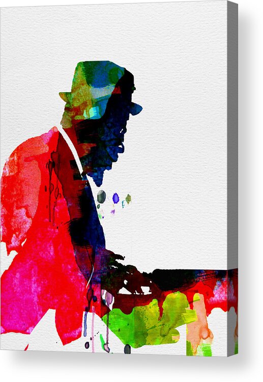 Thelonious Monk Acrylic Print featuring the painting Thelonious Watercolor by Naxart Studio