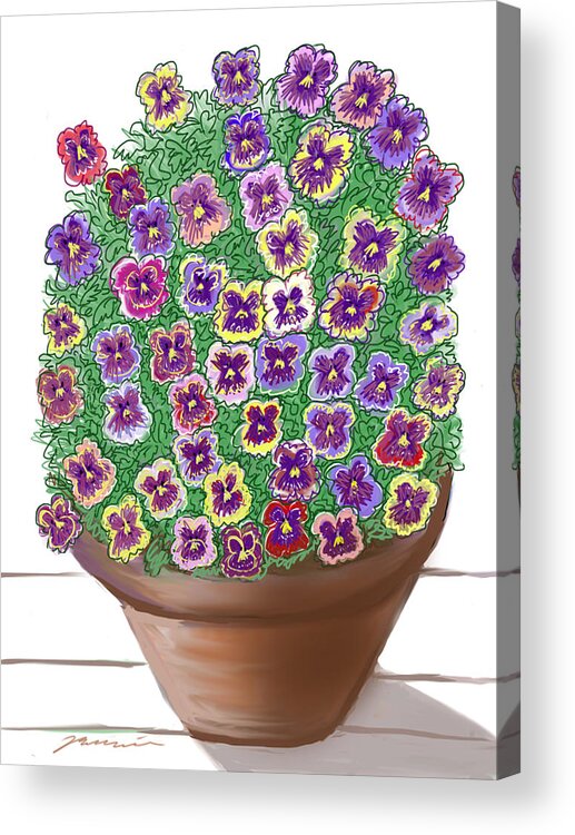 Flowers Acrylic Print featuring the painting They Beseech Me by Jean Pacheco Ravinski