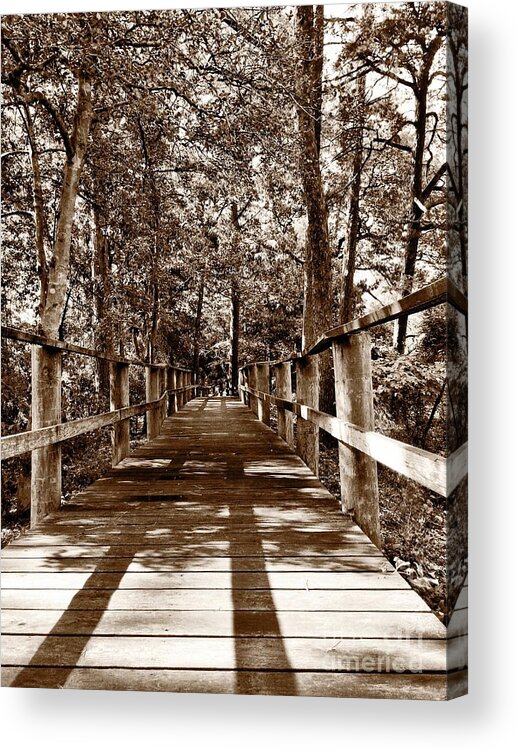 Bridge Acrylic Print featuring the photograph Through The Narrow Path by S Forte Designs