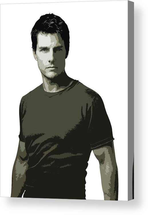 Tom Cruise Acrylic Print featuring the digital art Tom Cruise Cutout Art by David Dehner