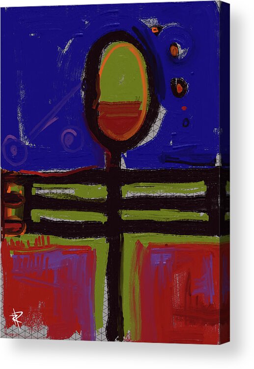Abstract Person Acrylic Print featuring the mixed media Totem by Russell Pierce