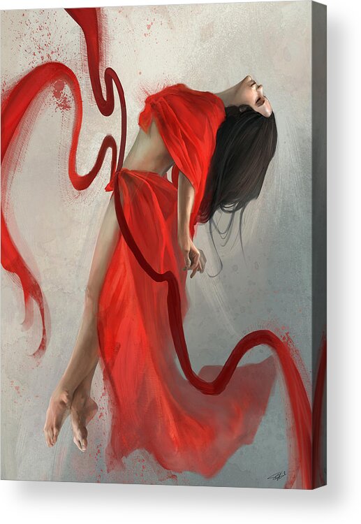 Dancing Acrylic Print featuring the digital art Transcended by Steve Goad