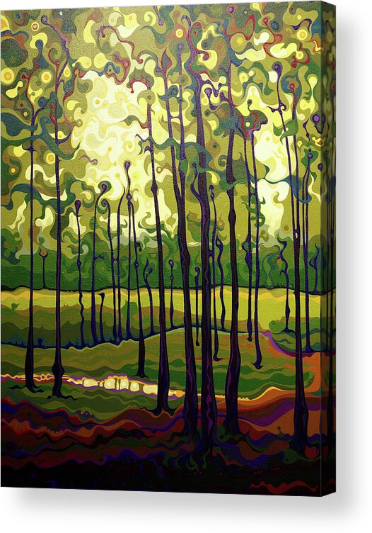 Tree Acrylic Print featuring the painting TreeCentric Summer Glow by Amy Ferrari
