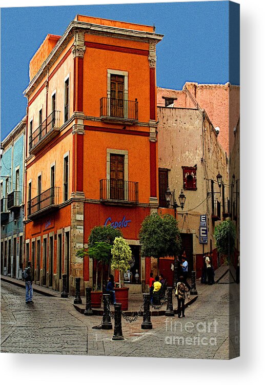 Enhanced Digital Image Acrylic Print featuring the photograph Triangle Corner by Mexicolors Art Photography