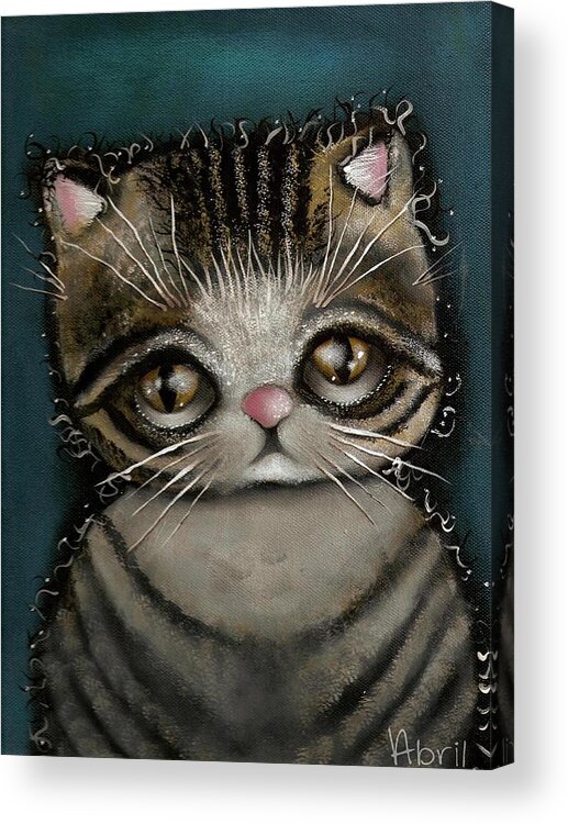 Kittie Cat Acrylic Print featuring the painting Tully by Abril Andrade