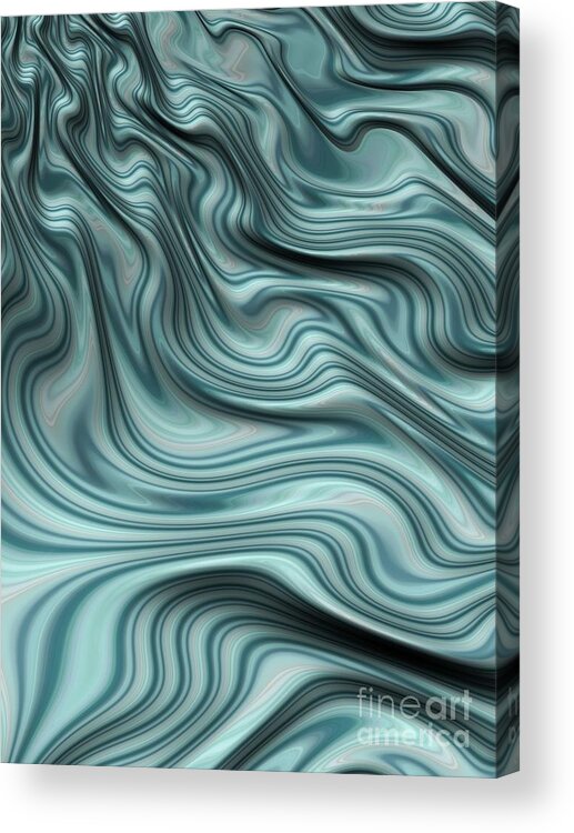 Turbulence Abstract Acrylic Print featuring the digital art Turbulent Stream by John Edwards