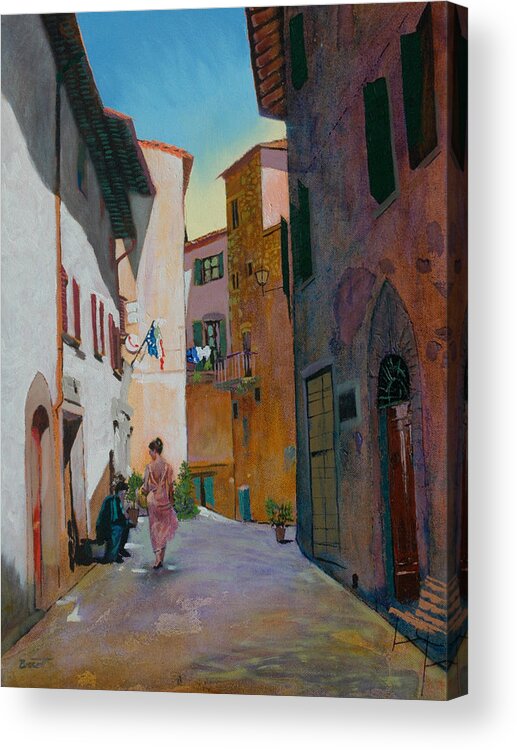 Tuscany Acrylic Print featuring the painting Tuscan Street by Robert Bissett