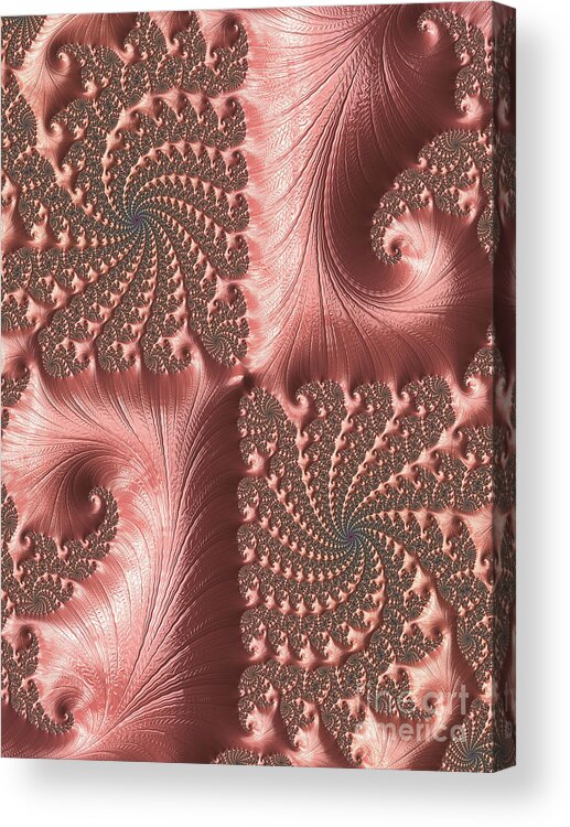 Fractal Acrylic Print featuring the digital art Twisted Coral by Elaine Teague