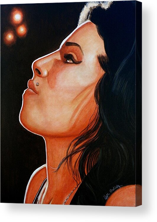 Amy Winehouse Acrylic Print featuring the painting Unforgettable Amy by Al Molina