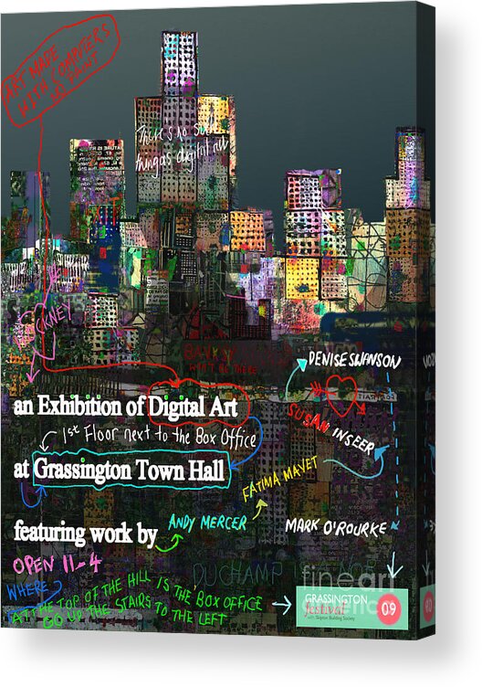 Grassington Acrylic Print featuring the digital art Unofficial Grassington Festival Poster by Andy Mercer