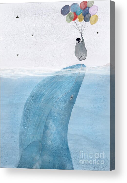 Whale Acrylic Print featuring the painting Uplifting by Bri Buckley