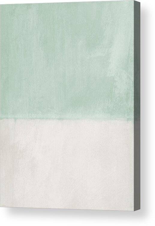 Sage Acrylic Print featuring the painting Upon Our Sighs 2- Abstract Art by Linda Woods