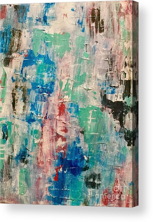 Abstract Acrylic Print featuring the painting Urban Decay by Elle Justine