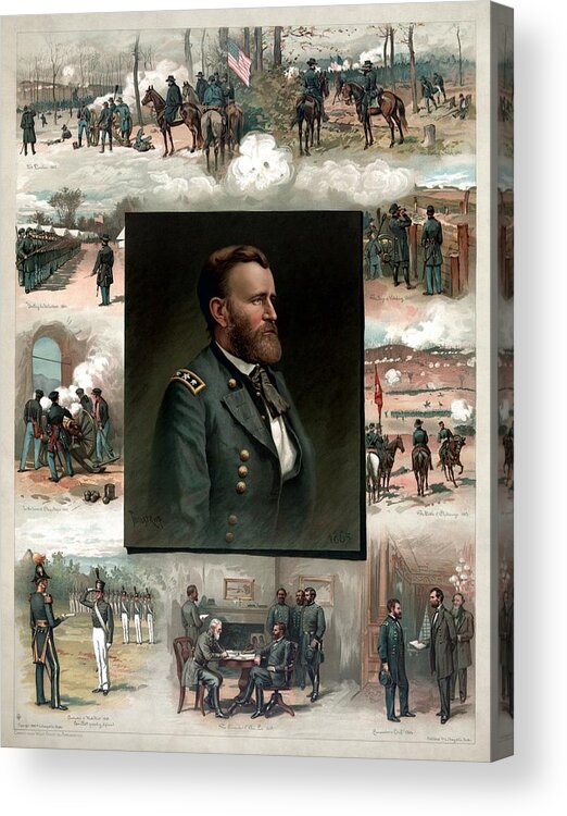 President Grant Acrylic Print featuring the painting US Grant's Career In Pictures by War Is Hell Store
