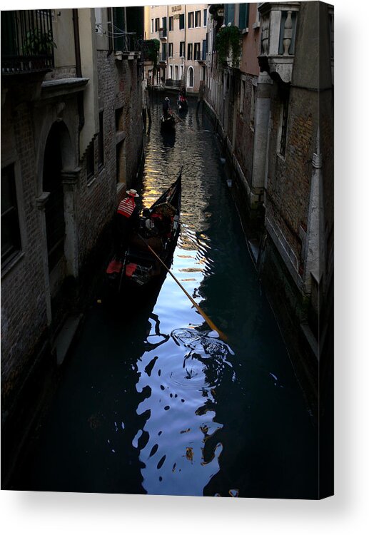 Gondola Acrylic Print featuring the photograph Venice-3 by Valeriy Mavlo