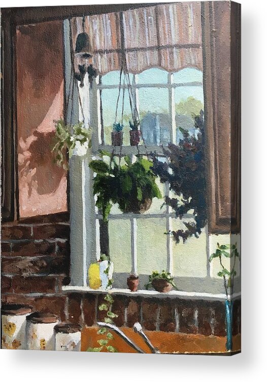 Landscape Acrylic Print featuring the painting View from the kitchen by John West