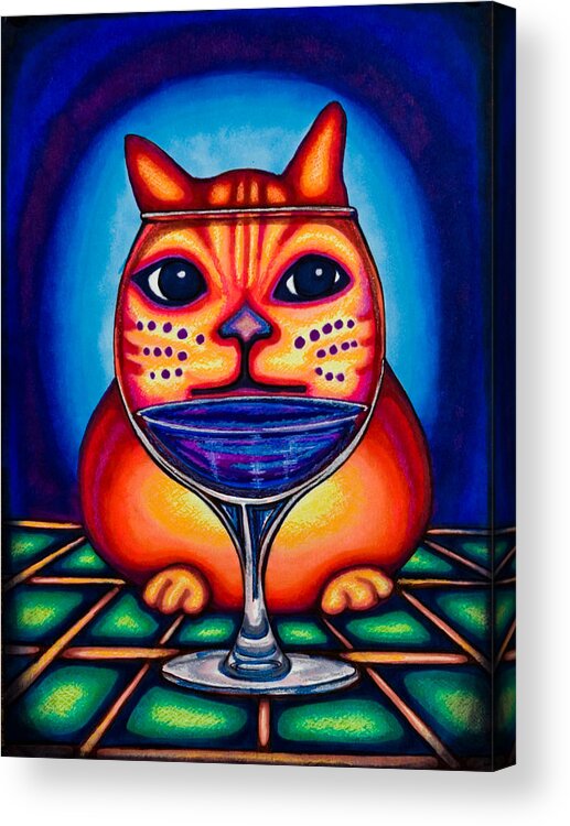 Cats Acrylic Print featuring the drawing Vino Kats by Laurie Tietjen
