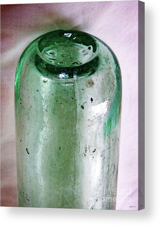 Old Bottles Acrylic Print featuring the glass art Vintage Glass Bottle Five by Phil Perkins