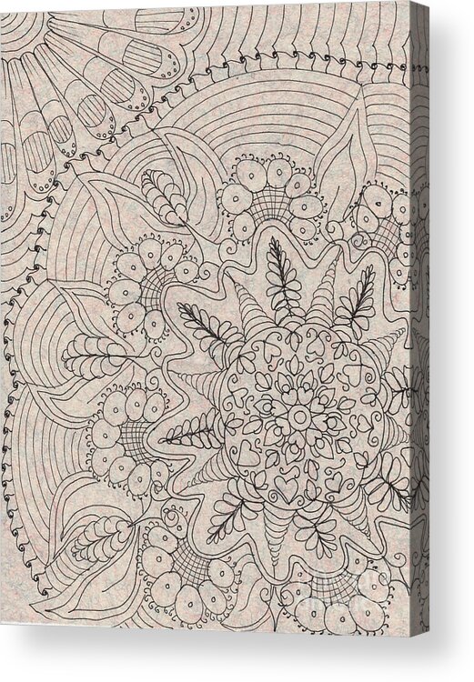 Pen And Ink Acrylic Print featuring the mixed media Vintage Lace by Ruth Dailey