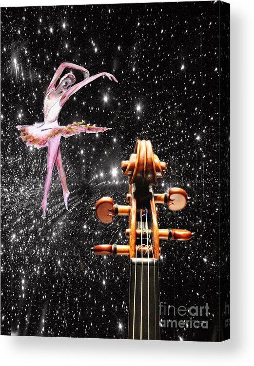 Violin Acrylic Print featuring the painting Violin and Ballet Dancer number 1 by Tom Conway