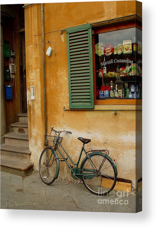 Bicycle Acrylic Print featuring the photograph Visions of Italy 4 by Nancy Bradley