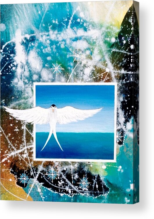 Beach House Acrylic Print featuring the painting Visitor from Oceania by Lee Pantas