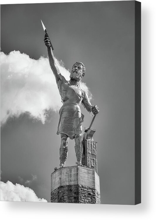 Markpeavyphotography Vulcan Birmingham Red Mountain Iron Statue Acrylic Print featuring the photograph Vulcan by Mark Peavy