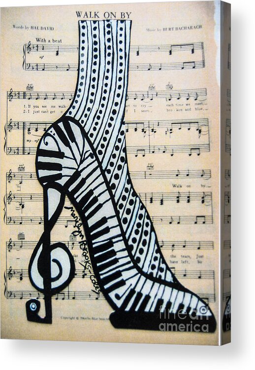 Shoe Acrylic Print featuring the painting Walk On By by Marilyn Brooks