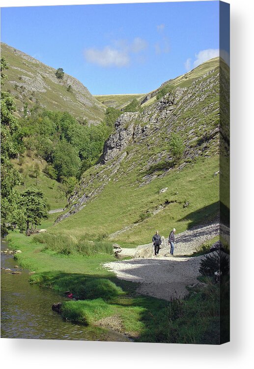 Dovedale Acrylic Print featuring the photograph Walkers At Dovedale by Rod Johnson