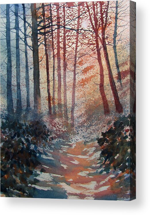 Glenn Marshall Yorkshire Artist Acrylic Print featuring the painting Wander in the Woods by Glenn Marshall