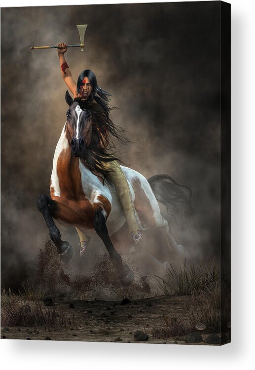 Warrior Acrylic Print featuring the digital art Warrior by Daniel Eskridge