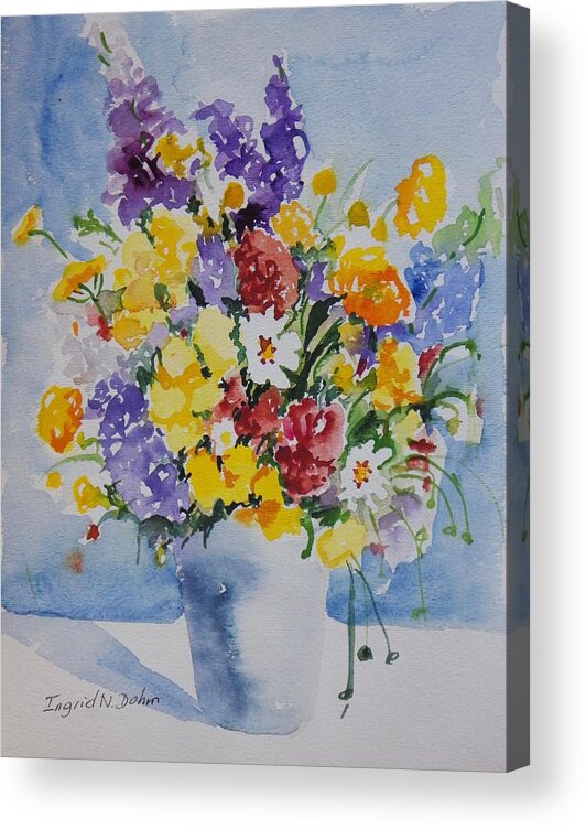 Flowers Acrylic Print featuring the painting Watercolor Series No. 215 by Ingrid Dohm