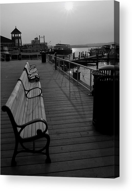 Bench Acrylic Print featuring the photograph Waterfront Benches II by Steven Ainsworth