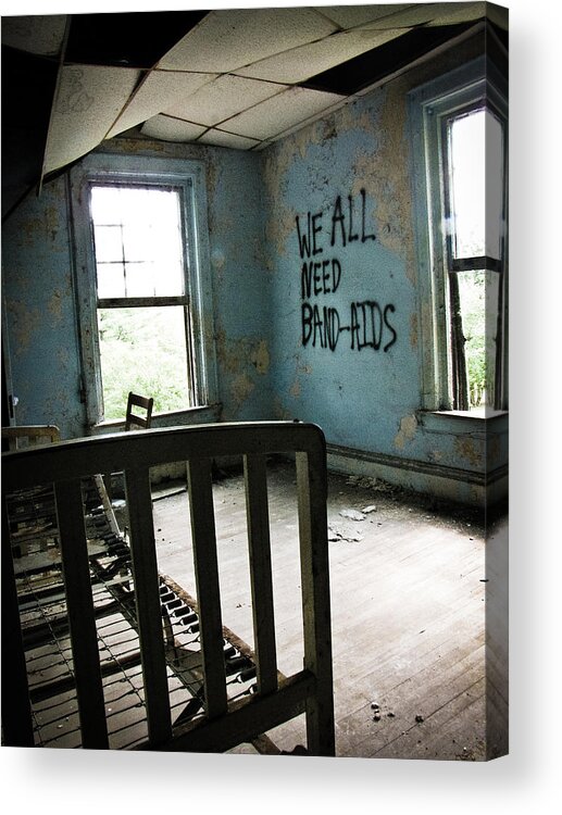 Abandoned Acrylic Print featuring the photograph We All Need Band-Aids by Jessica Brawley