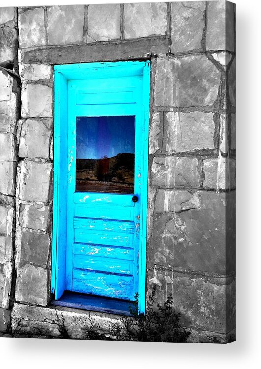 Door Acrylic Print featuring the photograph Weathered Blue by Brad Hodges